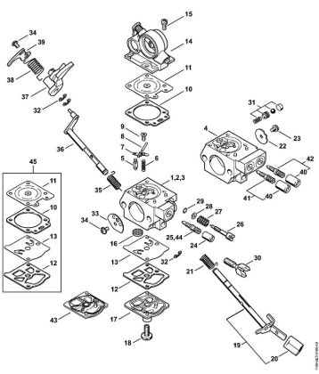 Carburetor WTE-8, WTE-18, WTE-20 Gasoline chain saws (MS) MS 362-VW Stihl