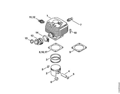 Cylinder Gasoline chain saws (MS) MS 381 Stihl
