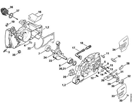 Crankcase, Crankshaft Gasoline chain saws (MS) MS 440-W Stihl