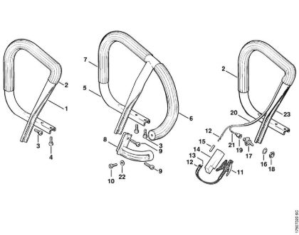 Handlebar, Heating element Gasoline chain saws (MS) MS 440-W Stihl