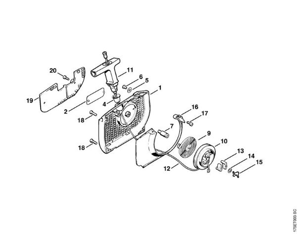 Rewind starter Gasoline chain saws (MS) MS 440-W Stihl