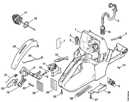 Tank housing Gasoline chain saws (MS) MS 440-W Stihl