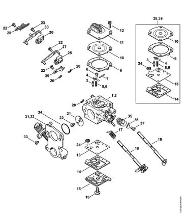 Carburetor HD-49, HD-47 Gasoline chain saws (MS) MS 441 C-M Stihl