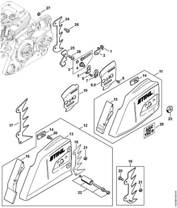 Chain tensioner Gasoline chain saws (MS) MS 441 C-M Stihl