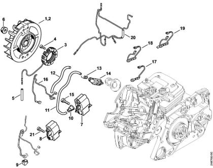 Ignition system, Wiring harness Gasoline chain saws (MS) MS 441 C-M Stihl