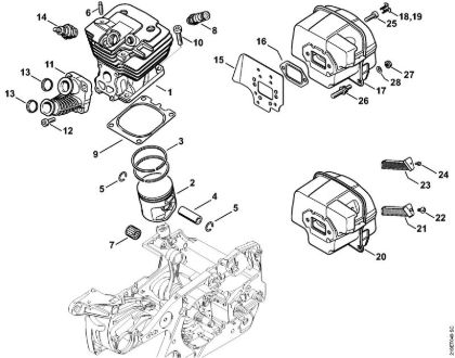Cylinder, Muffler Gasoline chain saws (MS) MS 441 C-MQ Stihl