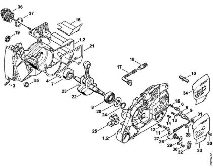 Crankcase, Crankshaft Gasoline chain saws (MS) MS 460-D Stihl
