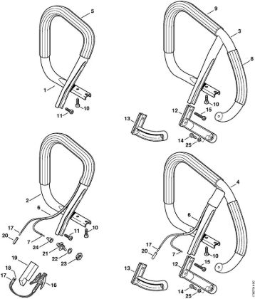 Handlebar, Heating element Gasoline chain saws (MS) MS 460-D Stihl