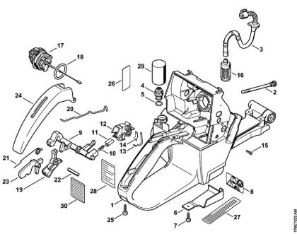 Tank housing Gasoline chain saws (MS) MS 460-D Stihl