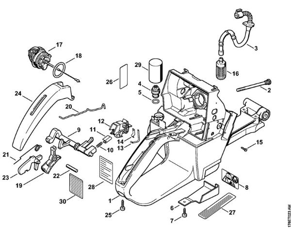 Tank housing Gasoline chain saws (MS) MS 460-W Stihl