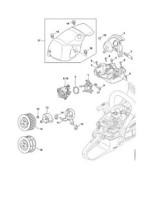 Picture of Carburetor bracket, Air filter, Shroud M-Tronic MS 462 C-M