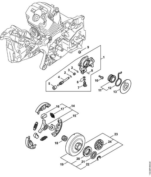 Oil pump, Clutch Gasoline chain saws (MS) MS 462 C-M Stihl