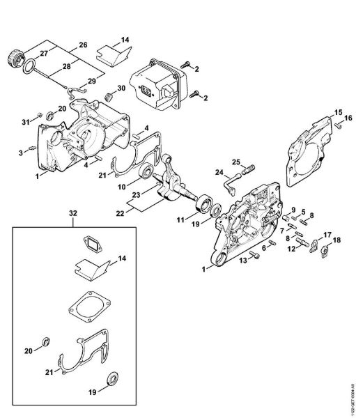 Crankcase Gasoline chain saws (MS) MS 640 Stihl