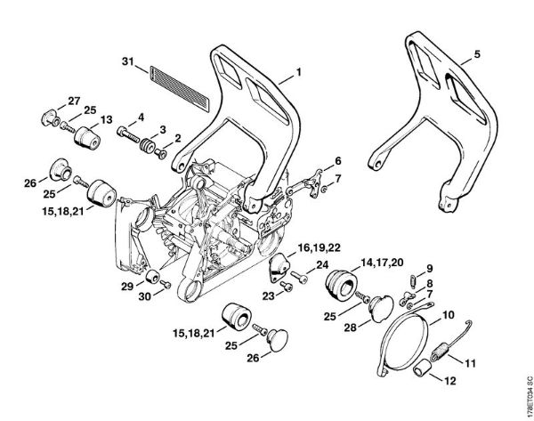 AV system Gasoline chain saws (MS) MS 650 Magnum BR Stihl