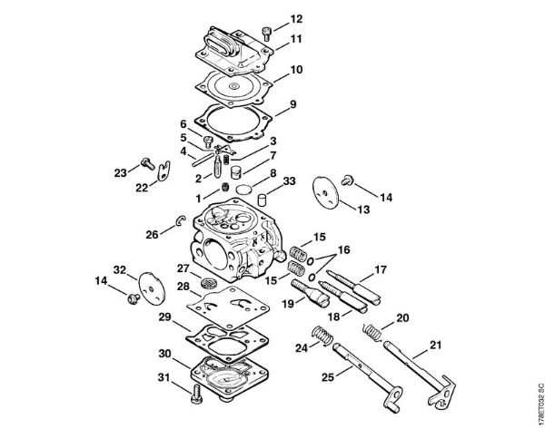 Carburetor WJ-76 Gasoline chain saws (MS) MS 650 Magnum BR Stihl