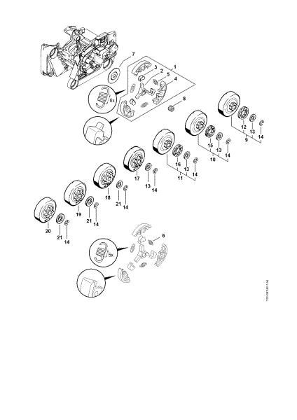 Picture of Clutch, Chain sprocket MS 650 Magnum BR