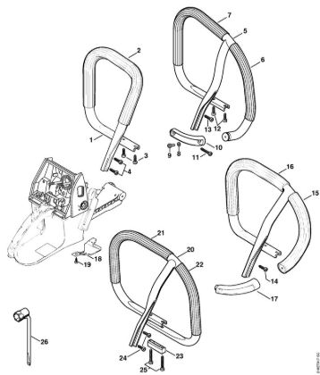 Handlebar Gasoline chain saws (MS) MS 650 Magnum BR Stihl