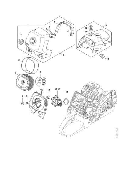 Picture of Air filter, Shroud MS 651