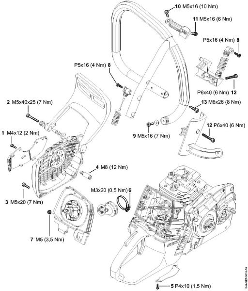 Tightening torques Gasoline chain saws (MS) MS 651 Stihl