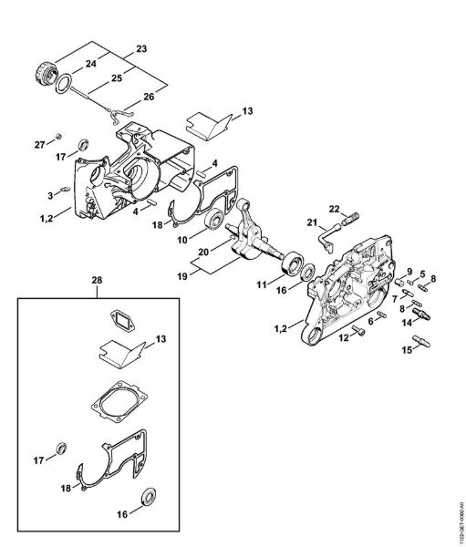 Crankcase Gasoline chain saws (MS) MS 660-Magnum Stihl