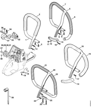 Handlebar Gasoline chain saws (MS) MS 660-Magnum Stihl