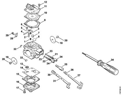 Carburetor WJ-69 Gasoline chain saws (MS) MS 660-W Stihl