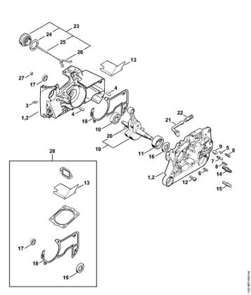 Crankcase Gasoline chain saws (MS) MS 660-W Stihl