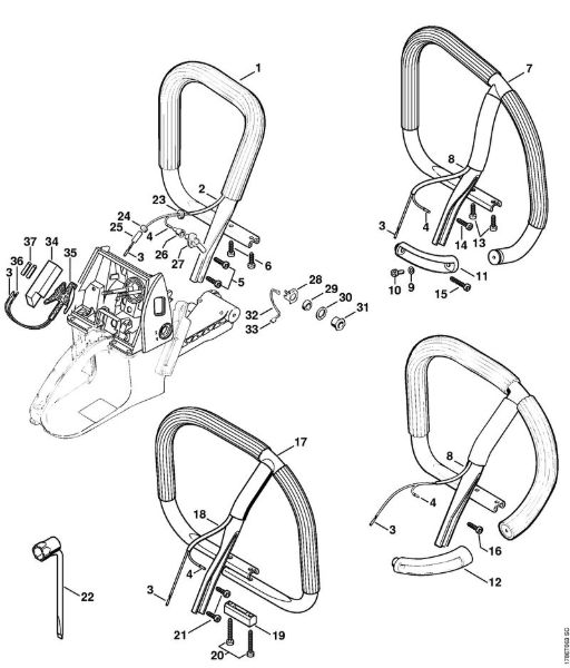 Handlebar (Heating) Gasoline chain saws (MS) MS 660-W Stihl