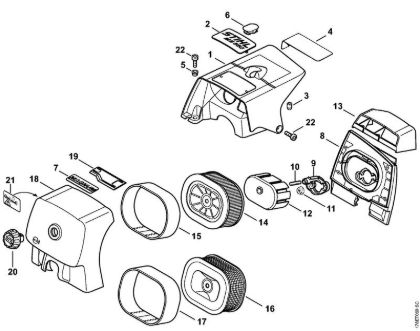 Shroud, Air filter Gasoline chain saws (MS) MS 660-W Stihl