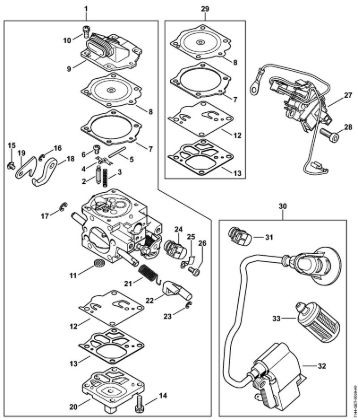 Carburetor WJ-134 Gasoline chain saws (MS) MS 661 C-M Stihl