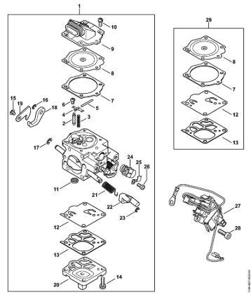 Carburetor WJ-140 Gasoline chain saws (MS) MS 661 C-M Stihl