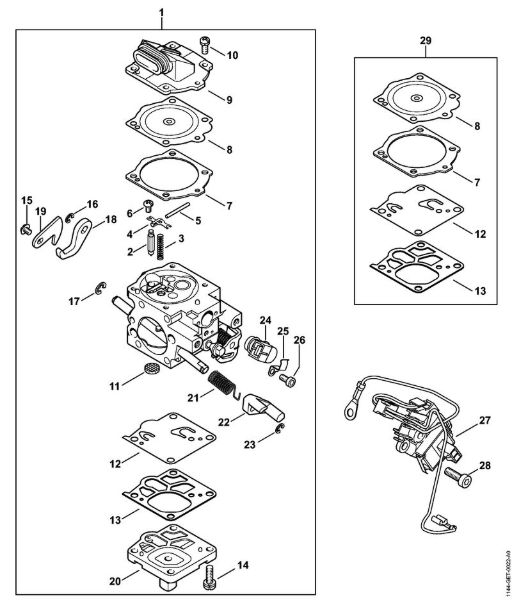 Carburetor WJ-140 Gasoline chain saws (MS) MS 661 C-M Stihl