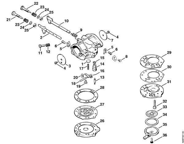 Carburetor LB-S9 Gasoline chain saws (MS) MS 720 Stihl