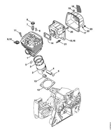 Cylinder, Muffler Gasoline chain saws (MS) MS 880-R Stihl