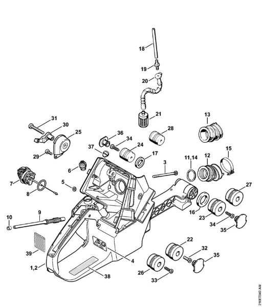 Tank housing, AV-System Gasoline chain saws (MS) MS 880-R Stihl