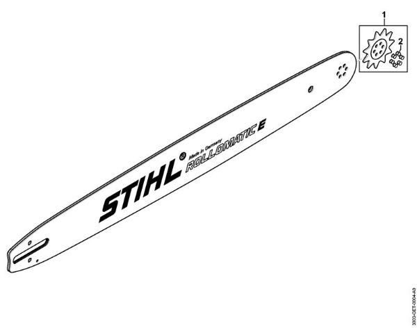 Rollomatic E 3/8 11 Teeth (.050) Guide Bars Guide bar R 40cm/16 1,3mm/0.050 3/8 Stihl