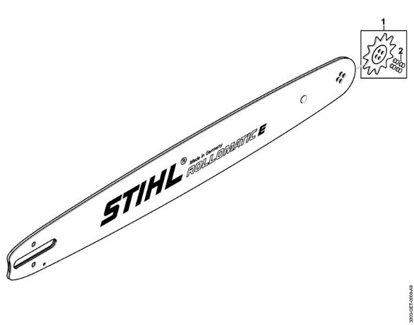 Rollomatic E 3/8 Picco 9 Teeth Guide Bars Rollomatic E 16 3/8 Picco .050/1.3mm Stihl