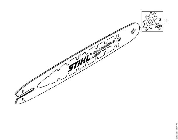 Rollomatic E Light 3/8 Picco 9 Teeth Guide Bars Rollomatic E Light 16 3/8 Picco .050/1.3mm Stihl