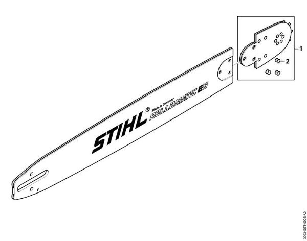 Rollomatic ES 3/8  11 Teeth Guide Bars Rollomatic ES 25 3/8 .063/1.6mm Stihl