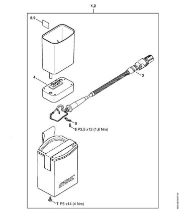 Connecting cable Battery belts AP belt bag with connecting cord Stihl