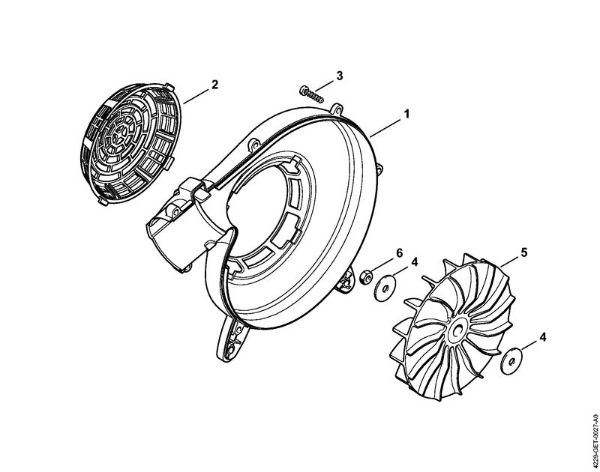 Fan housing outer, Fan wheel Blowers (BG, BR) BG 50 Stihl