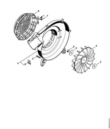 Fan housing outer, Fan wheel Blowers (BG, BR) BG 55 Stihl