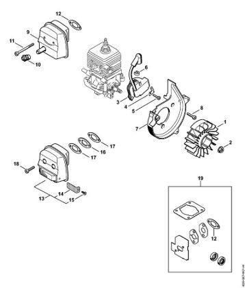 Ignition system, Muffler Blowers (BG, BR) BG 55 Stihl