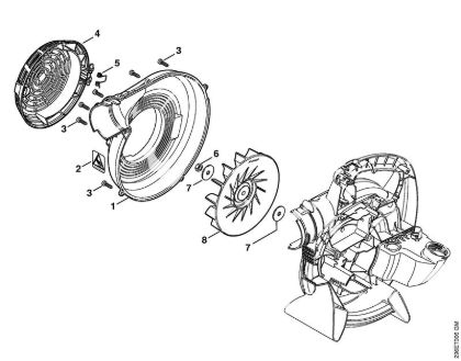 Fan housing outer, Fan wheel Blowers (BG, BR) BG 56 Stihl