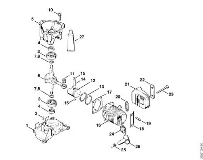 Crankcase, Cylinder, Muffler Blowers (BG, BR) BG 61 Stihl