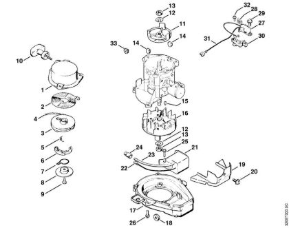 Rewind starter, Ignition system Blowers (BG, BR) BG 61 Stihl
