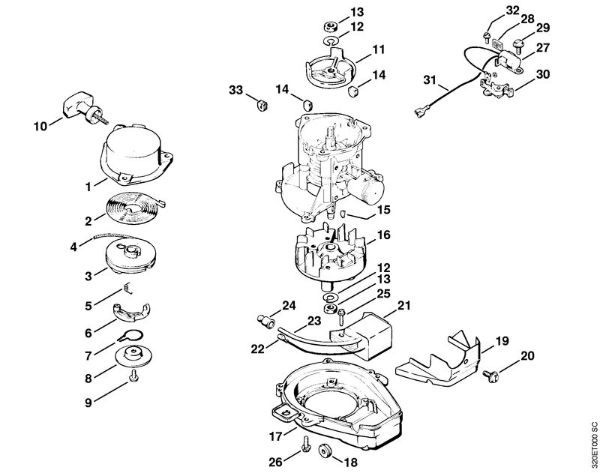 Rewind starter, Ignition system Blowers (BG, BR) BG 61 Stihl