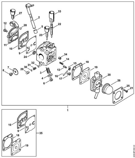 Carburetor C1Q-S64 (18.2002) Blowers (BG, BR) BG 85-DZ Stihl