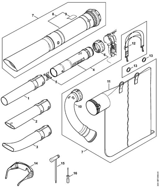 Nozzle, Vacuum attachment Blowers (BG, BR) BG 86 C-E Stihl
