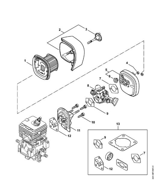 Air filter, Spacer flange BG 86 C-E D, BG 86-D Blowers (BG, BR) BG 86 C-E D Stihl